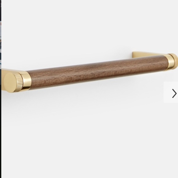 Rejuvenation west slope drawer pull 4 inch walnut brass - Picture 1 of 5